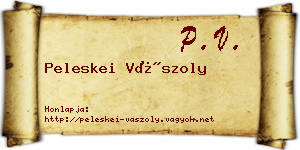 Peleskei Vászoly névjegykártya